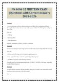 PN 4006 G2 MIDTERM EXAM &vert;Questions with Correct Answers 2025-2026