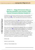 ECOL111 - Otago NZ &lpar;Conservation of  Species&rpar; Questions and Answers &lpar;100&percnt;  Correct Answers&rpar; Already Graded A&plus; 