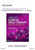 Test Bank -  Abrams&rsquo; Clinical Drug Therapy Rationales for Nursing Practice 12th Edition Geralyn Frandsen &vert; All Chapters&period;