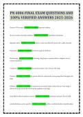 PN 4006 FINAL EXAM QUESTIONS AND 100&percnt; VERIFIED ANSWERS 2025-2026