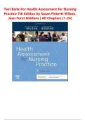 Test Bank&colon; Health Assessment for Nursing Practice&comma; 7th Edition &lpar;Wilson & Giddens&rpar; - All Chapters