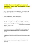 NPCE Certification Exam Study Guide &vert; Questions and Answers 100&percnt; Correct &vert; Latest Update 2026&sol;2027 &vert; Verified &vert; Guaranteed Pass&period;