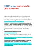 NR509 Final Exam Questions Complete With 100&percnt; Correct Answers  VERIFIED EXAM QUESTIONS 