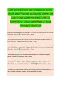 LCSW Clinical Social Work Licensure Exam 2026 &vert; Real Exam Questions & Verified Answers &lpar;100&percnt; Correct&rpar;