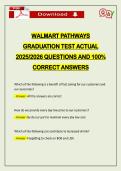 WALMART PATHWAYS GRADUATION TEST ACTUAL 2026 QUESTIONS AND 100&percnt; CORRECT ANSWERS