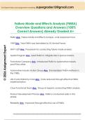 Failure Mode and Effects Analysis &lpar;FMEA&rpar;  Overview Questions and Answers &lpar;100&percnt;  Correct Answers&rpar; Already Graded A&plus; 