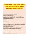 AHA PALS Certification Exam 2026 &vert; Recently Tested Questions with Verified Solutions