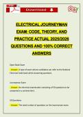 ELECTRICAL JOURNEYMAN EXAM&colon; CODE&comma; THEORY&comma; AND PRACTICE ACTUAL 2026 QUESTIONS AND 100&percnt; CORRECT ANSWERS