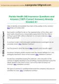 Florida Health 240 Insurance Questions and  Answers &lpar;100&percnt; Correct Answers&rpar; Already  Graded A&plus;