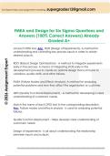 FMEA and Design for Six Sigma Questions and  Answers &lpar;100&percnt; Correct Answers&rpar; Already  Graded A&plus;