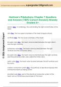 Hartman's Phlebotomy Chapter 7 Questions  and Answers &lpar;100&percnt; Correct Answers&rpar; Already  Graded A&plus; 
