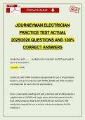 JOURNEYMAN ELECTRICIAN PRACTICE TEST ACTUAL 2026 QUESTIONS AND 100&percnt; CORRECT ANSWERS