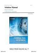 Solution Manual -  Federal Tax Research 12th Edition by Roby Sawyers&comma; Steven Gill &vert;All Chapters&period;