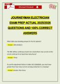 JOURNEYMAN ELECTRICIAN EXAM PREP ACTUAL 2026 QUESTIONS AND 100&percnt; CORRECT ANSWERS