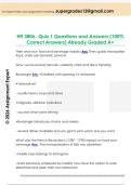 Hft 3806- Quiz 1 Questions and Answers &lpar;100&percnt;  Correct Answers&rpar; Already Graded A&plus;