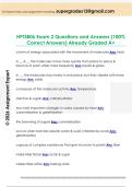 HFT3806 Exam 2 Questions and Answers &lpar;100&percnt;  Correct Answers&rpar; Already Graded A&plus; 