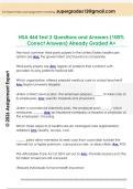 HSA 464 Test 2 Questions and Answers &lpar;100&percnt;  Correct Answers&rpar; Already Graded A&plus; 