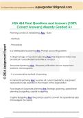 HSA 464 Final Questions and Answers &lpar;100&percnt;  Correct Answers&rpar; Already Graded A&plus; 