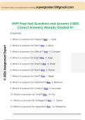 HSPT Prep Test Questions and Answers &lpar;100&percnt;  Correct Answers&rpar; Already Graded A&plus; 