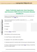 Idaho Pesticide Applicator Quiz Questions  and Answers &lpar;100&percnt; Correct Answers&rpar; Already  Graded A&plus; 