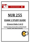NUR 255 Exam 1 Study Guide &lpar;2026&rpar; &vert; Aging&comma; Chronic Illness & Mental Health