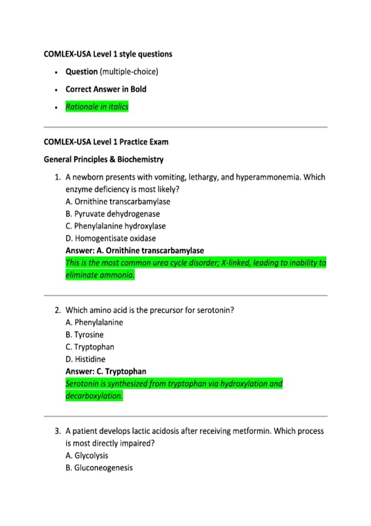 COMLEX-USA Level 1 style complete newest solution questions and answers ...