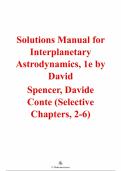 Interplanetary Astrodynamics&comma; 1st Edition &ndash; David B&period; Spencer&comma; Davide Conte &ndash; ISBN 9780367759704 &ndash; Solutions Manual &lpar;Chapters 2&ndash;6 Covered&rpar;