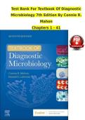 Textbook of Diagnostic Microbiology &lpar;7th Edition&rpar; by Connie R&period; Mahon &ndash; Complete Test Bank &lpar;Chapters 1&ndash;41&rpar;