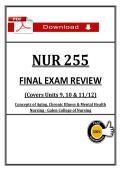&lpar;Exam 3 & Final&rpar; &ndash; NUR 255 &lpar;Exam Review&rpar; &ndash; Package Bundle &vert; Galen Nursing