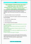 PROCUREMENT CERTIFICATION 2026 EXAM QUESTIONS WITH 100&percnt; VERIFIED ANSWERS&sol;NEWEST UPDATE Questions and Correct Answers&sol; Latest Update &sol; Already Graded