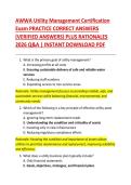 AWWA Utility Management Certification  Exam PRACTICE CORRECT ANSWERS  &lpar;VERIFIED ANSWERS&rpar; PLUS RATIONALES  2026 Q&A &vert; INSTANT DOWNLOAD PDF 