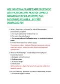 WEF INDUSTRIAL WASTEWATER TREATMENT  CERTIFICATION EXAM PRACTICE CORRECT  ANSWERS &lpar;VERIFIED ANSWERS&rpar; PLUS  RATIONALES 2026 Q&A &vert; INSTANT  DOWNLOAD PDF