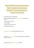 Advanced Med-Surg Nursing &lpar;Lewis&rpar;&period;  Exam 1 Questions and Answers  2026&sol;2027 &vert;Already Graded A&plus;&vert;  Verified and Updated 