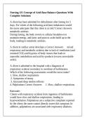 Nursing 121 Concept of Acid-Base Balance Questions With Complete Solutions