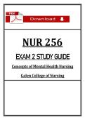 NUR 256 Exam 2 Study Guide &lpar;2026&rpar; &vert; Mental Health Nursing &vert; Galen Nursing