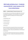 NR222 Health and Wellness Exam 2 - Chamberlain University 2026&sol;2027 &vert; Grade A Questions & 100&percnt; Correct Verified Solutions