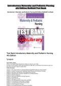 Introductory Maternity and Pediatric Nursing 4th Edition Hatfield Test Bank