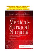 FULL TEST BANK Lewis's Medical-Surgical Nursing&colon; Assessment and Management of Clinical Problems 11th Edition ISBN-
