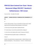 PRN1032 Client-Centered Care I Exam 1 Review - Rasmussen College 2026&sol;2027 &vert; Questions & Verified Answers &vert; 100&percnt; Correct