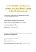 DEVICE RAC EXAM Questions and  Answers 2026&sol;2027 &vert;Already Graded  A&plus;&vert; Verified and Updated