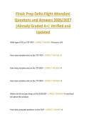 Finals Prep Delta Flight Attendant  Questions and Answers 2026&sol;2027  &vert;Already Graded A&plus;&vert; Verified and  Updated