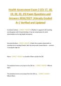 Health Assessment Exam 2 &lpar;Ch 17&comma; 18&comma;  19&comma; 20&comma; 22&comma; 23&rpar; Exam Questions and  Answers 2026&sol;2027 &vert;Already Graded  A&plus;&vert; Verified and Updated 