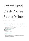 Excel Crash Course Exam Review &ndash; Online Assessment Practice Questions & Answers &lpar;2025&sol;2026&rpar;