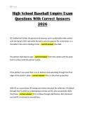 High School Baseball Umpire Exam Questions With Correct Answers 2026