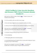&lpar;ISC&rpar;2 Certified in Cyber Security Questions  and Answers &lpar;100&percnt; Correct Answers&rpar; Already  Graded A&plus;