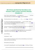 MA Driver's Ed Final Test Questions and  Answers &lpar;100&percnt; Correct Answers&rpar; Already  Graded A&plus;
