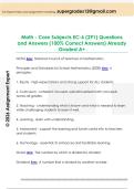 Math - Core Subjects EC-6 &lpar;291&rpar; Questions  and Answers &lpar;100&percnt; Correct Answers&rpar; Already  Graded A&plus;
