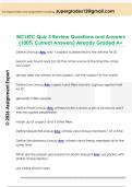 MCLETC Quiz 3 Review Questions and Answers  &lpar;100&percnt; Correct Answers&rpar; Already Graded A&plus; 