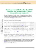Med-Surg Evolve HESI Practice Quiz CACI  Questions and Answers &lpar;100&percnt; Correct  Answers&rpar; Already Graded A&plus;