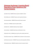 Arkansas Auctioneer Licensing Board Regulations Exam Questions And Correct Answers